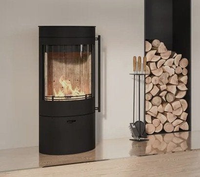 AKTIE Lotus Houtkachel Orbis 1 met Robax NightFlame glas, Ophalen of Verzenden, Zo goed als nieuw, Vrijstaande haard, Houthaard