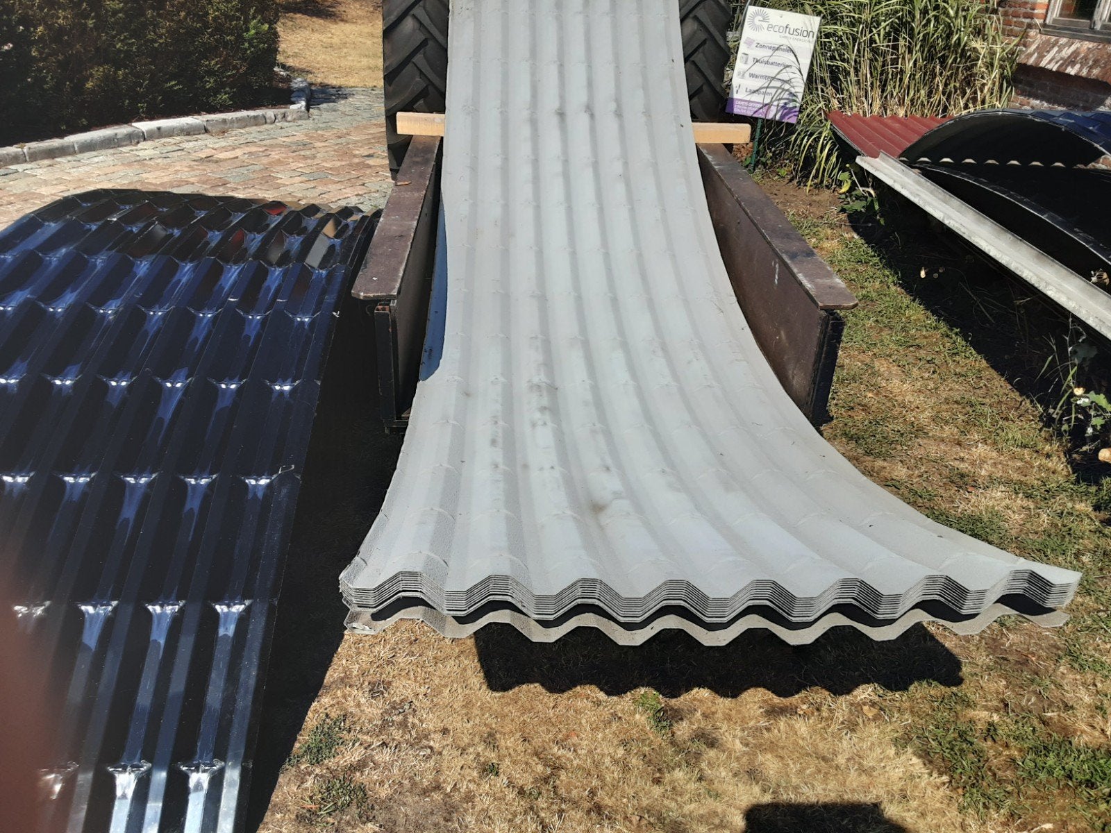 gebogen golfplaten - dakplaten, Doe-het-zelf en Bouw, Dakpannen en Dakbedekking, Ophalen, Zwart, Metaal