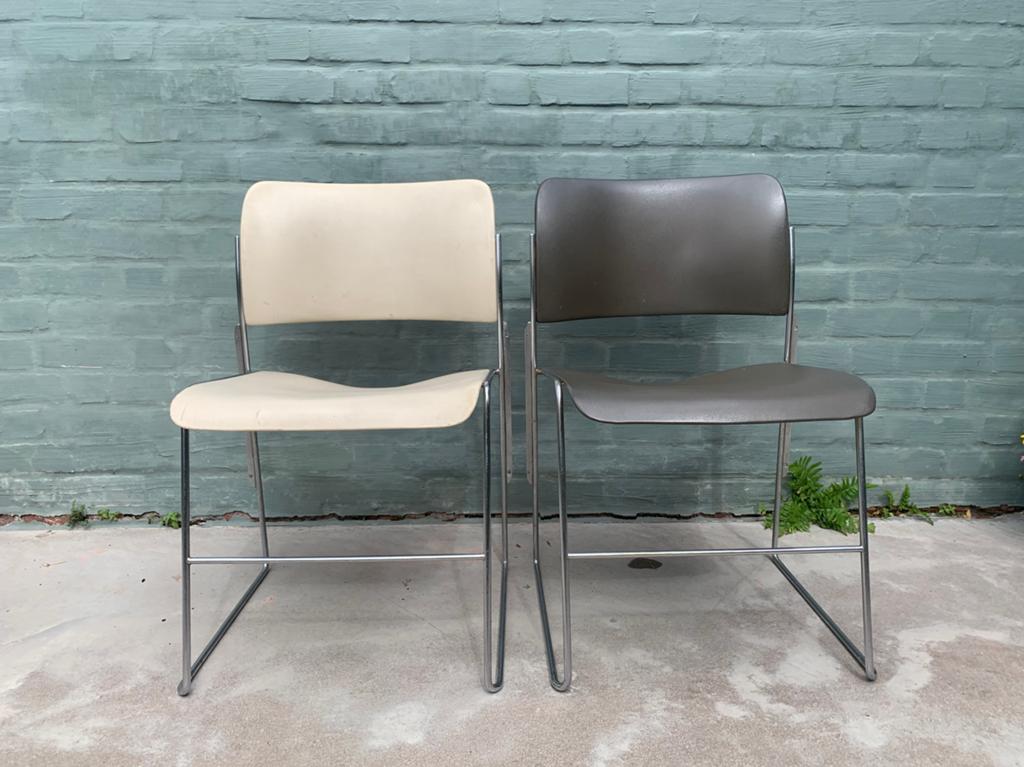2x vintage David Rowland 40/4 chair, Ophalen, Gebruikt, Twee, Overige kleuren