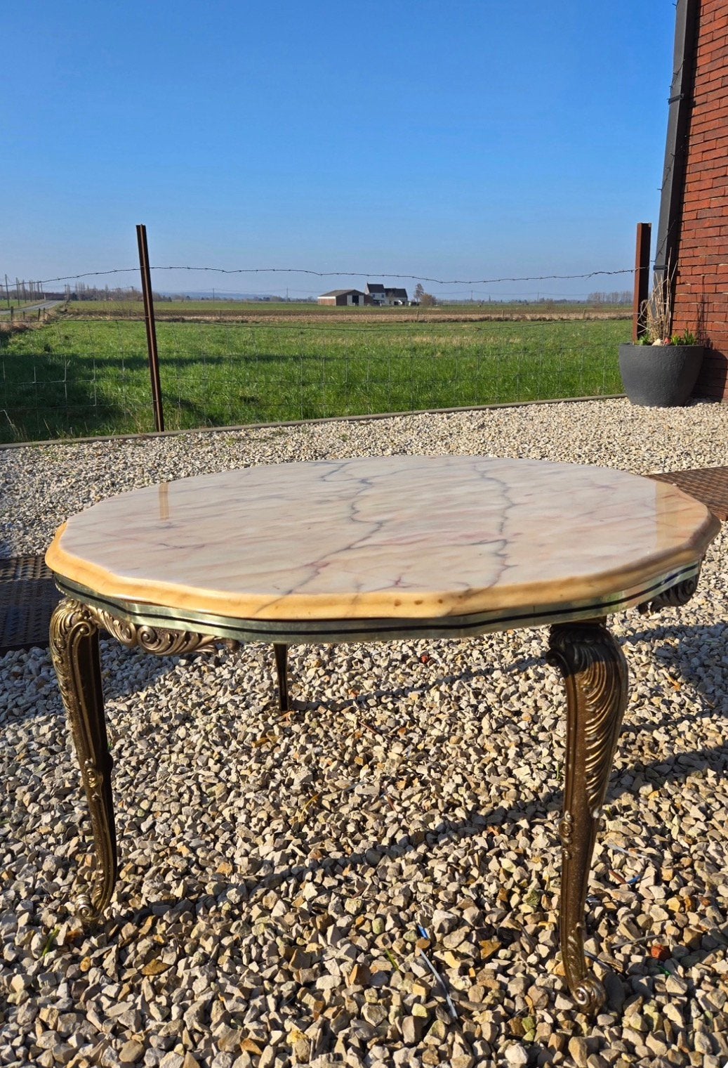 Table ronde Onyx Vintage, Maison & Meubles, Enlèvement, Comme neuf