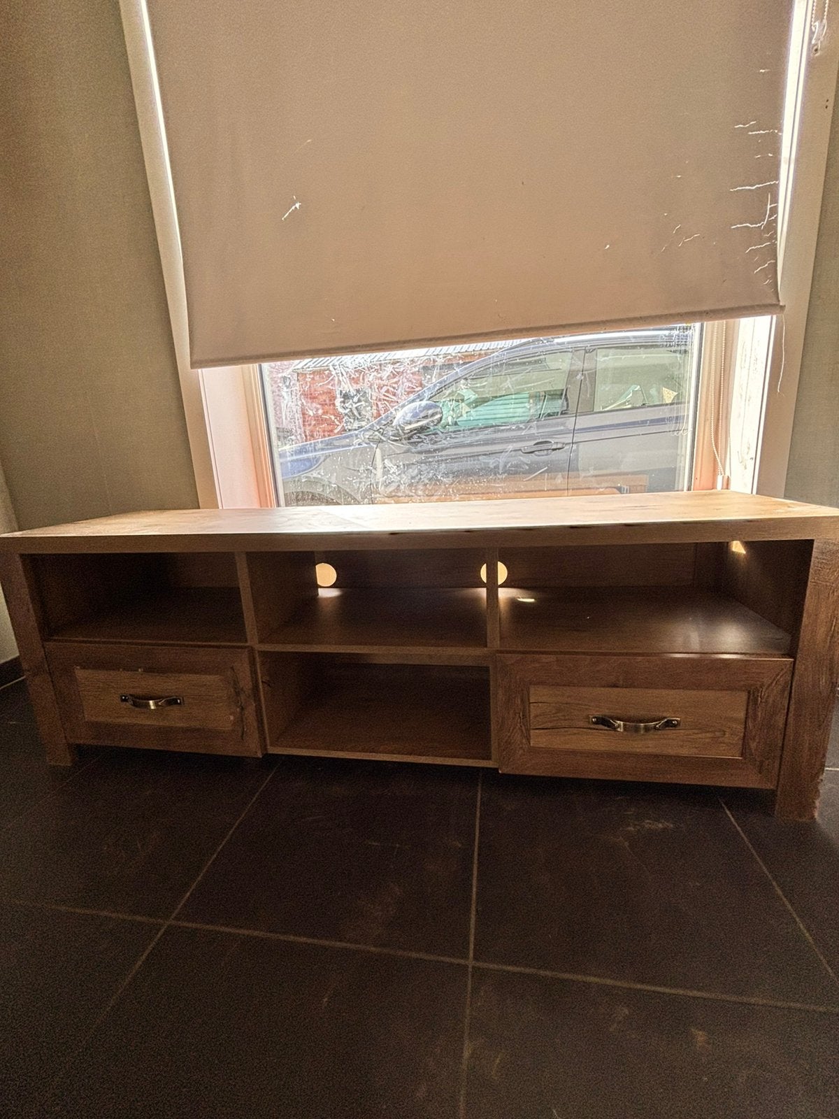 Houten tv kast, Ophalen, Gebruikt, 150 tot 200 cm, Minder dan 100 cm