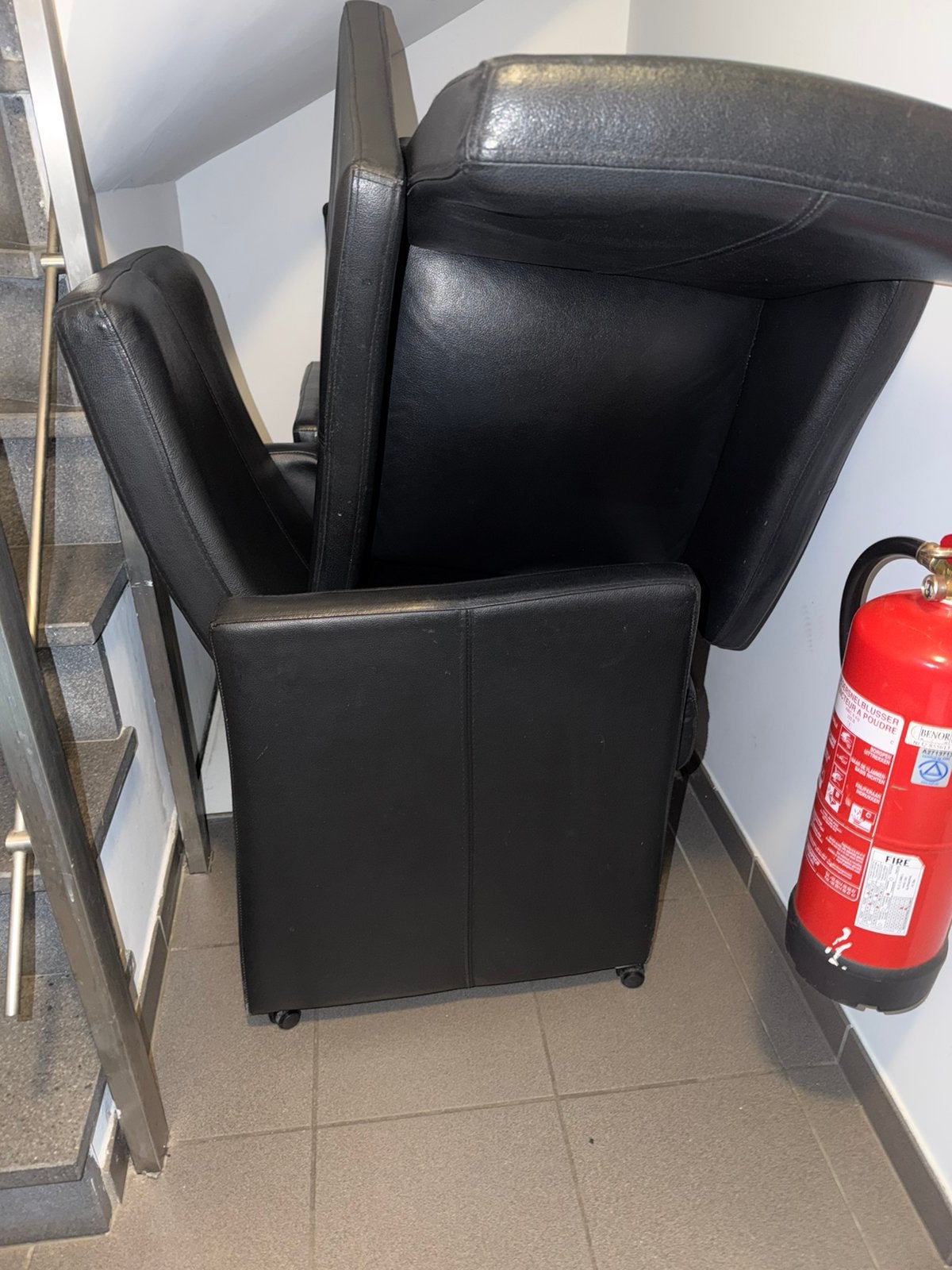 Echte leren stoelen, Huis en Inrichting, Ophalen, Zwart, Eettafel stoelen, Leer