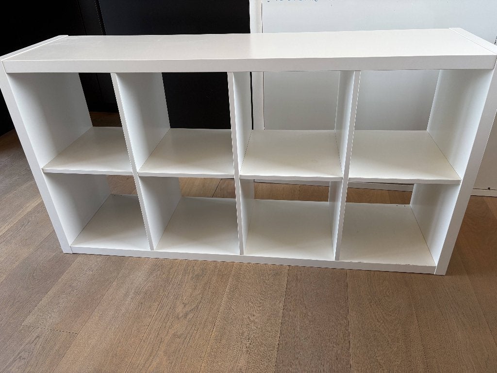 Ikea Kallax Open kast, wit, 77x147 cm, 8 vakken, Huis en Inrichting, Ophalen, Zo goed als nieuw