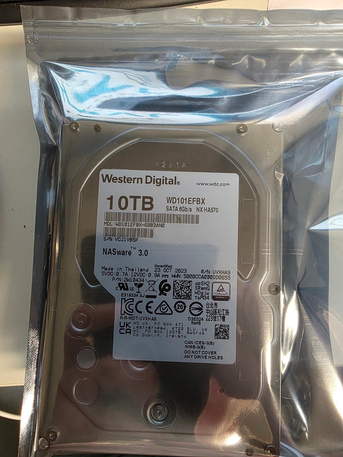 1x WD Red Plus 10TB, Computers en Software, Ophalen of Verzenden, NAS, HDD
