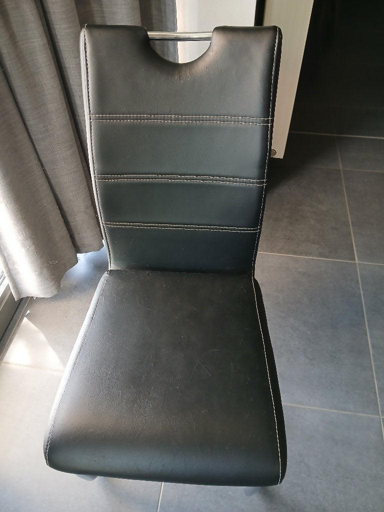 6 stoelen, Ophalen, Gebruikt, Zwart, Metaal