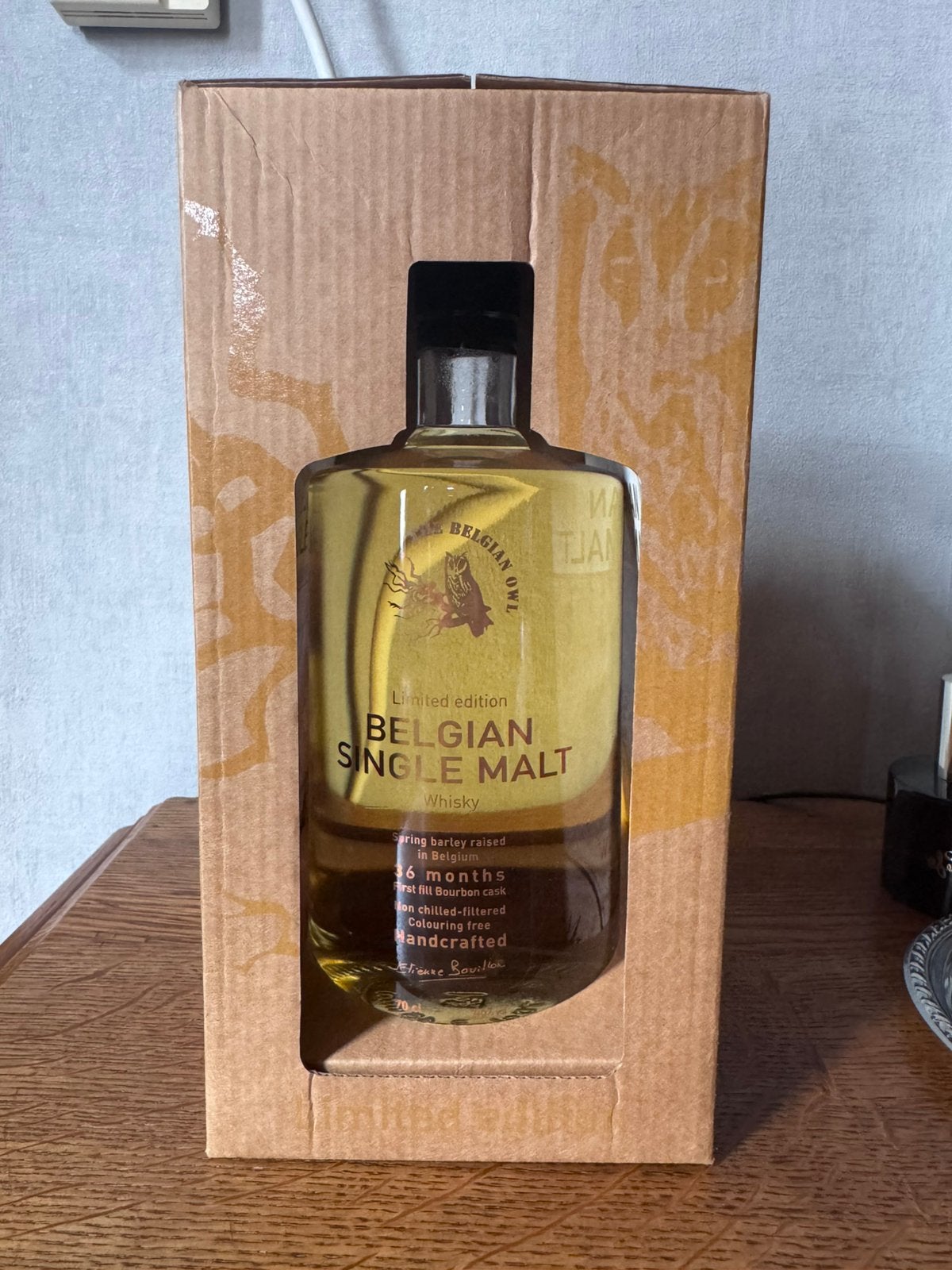 1ere Edition The Belgian Owl Whisky Single Malt, Ophalen of Verzenden, Zo goed als nieuw