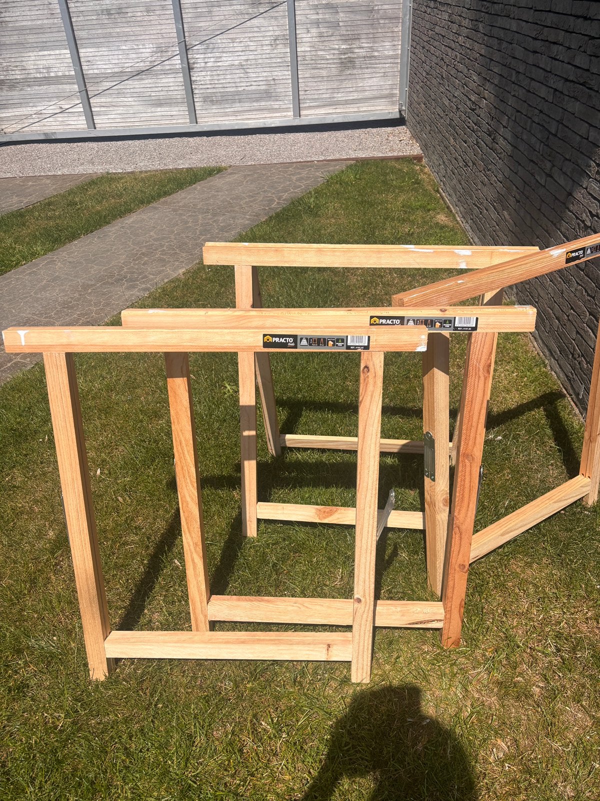4 tréteaux en bois, Enlèvement, Comme neuf