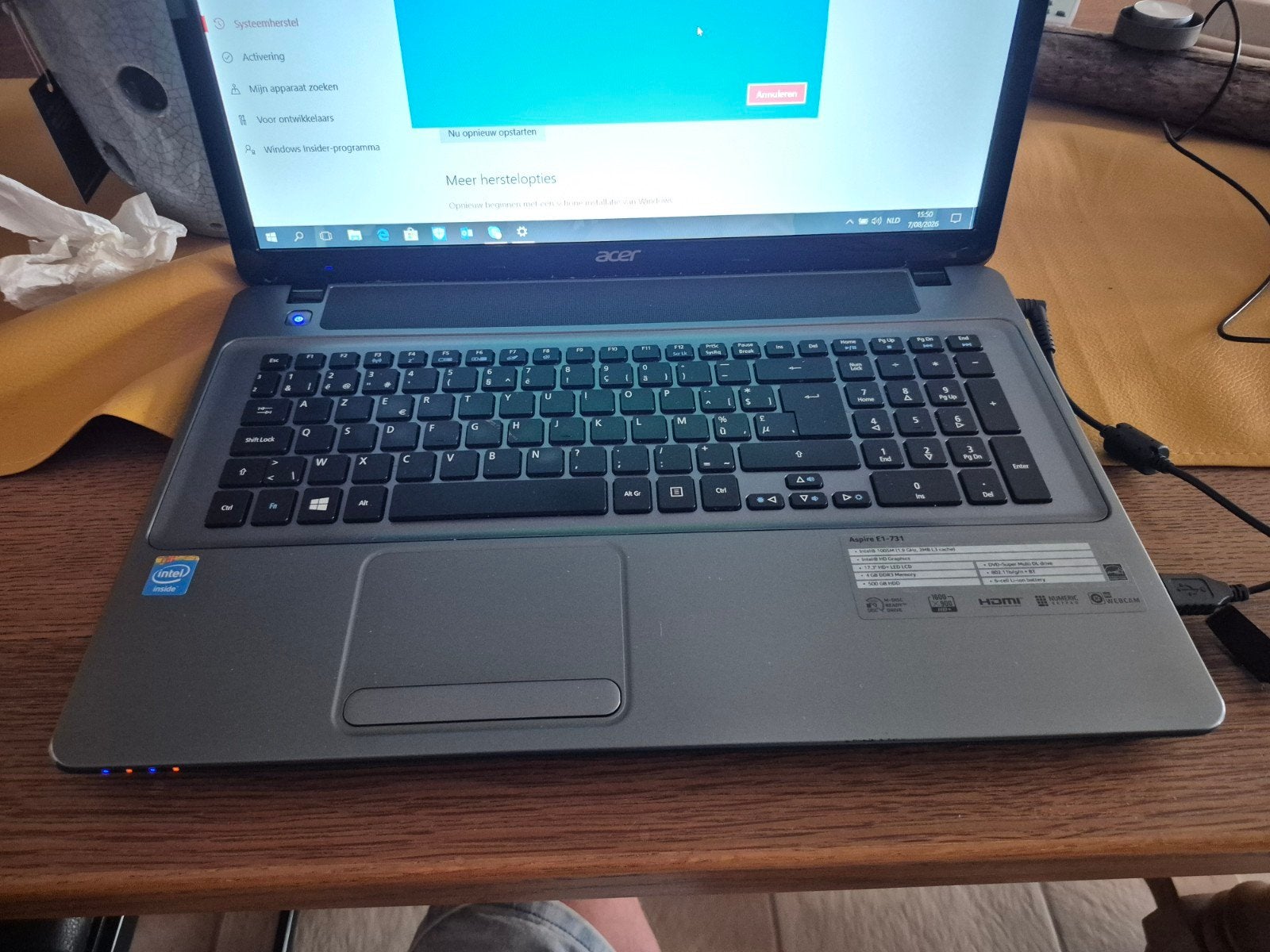 ACER laptop 17.3 ", Computers en Software, Intel 1005M, Gebruikt, HDD, Minder dan 2 Ghz