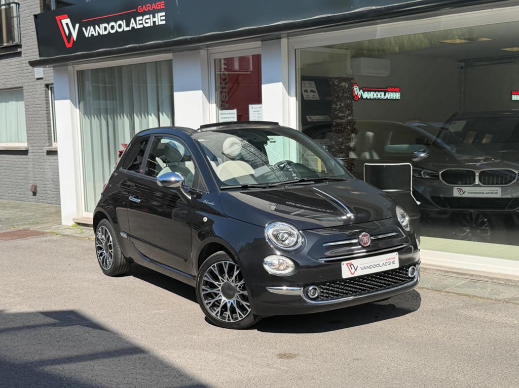 Fiat 500Cabrio 1.0i Hybrid Dolcevita - Navi - PDC - Alu, Auto's, Voorwielaandrijving, 4 zetels, 88 g/km, Cabriolet