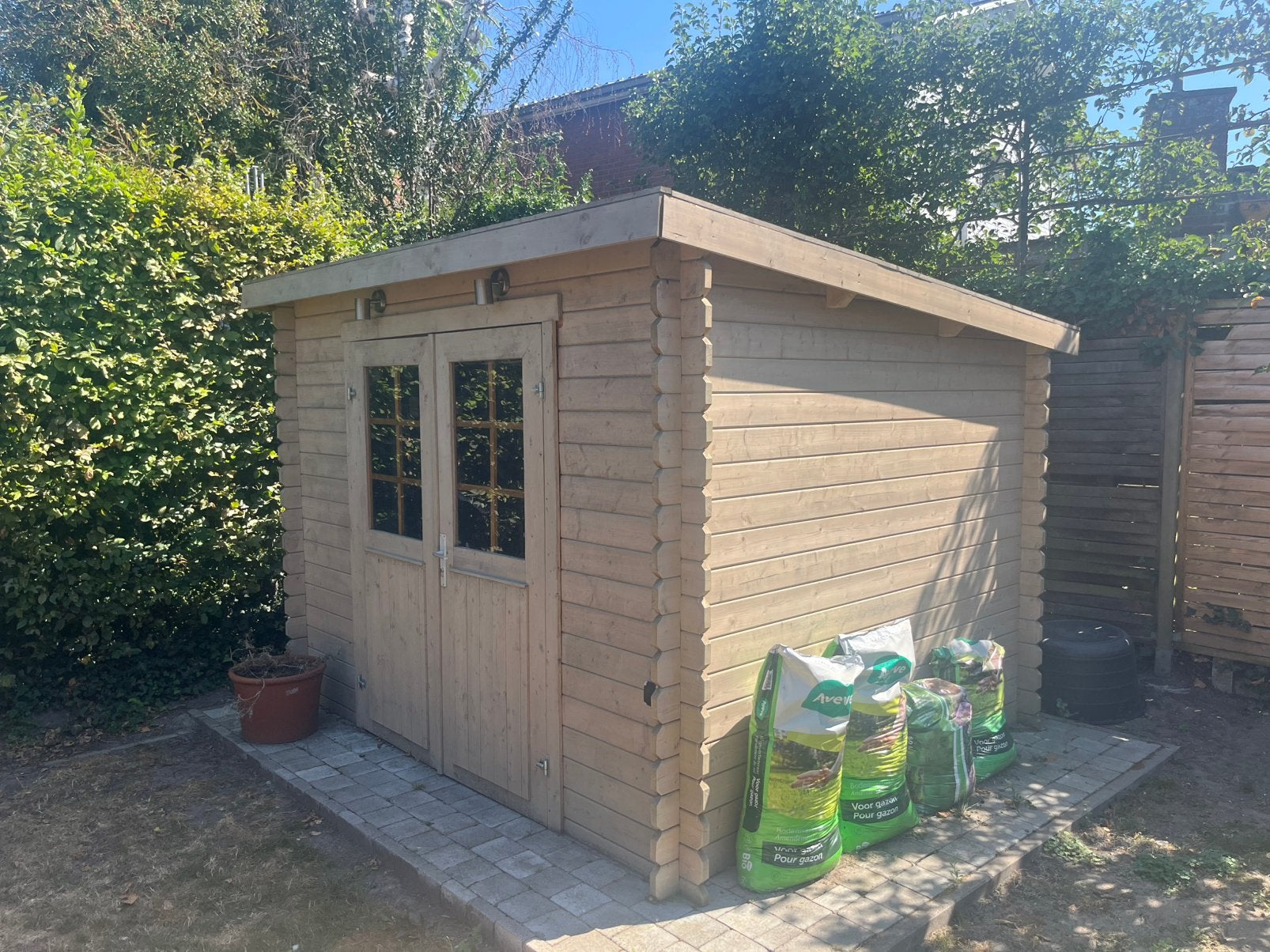 Tuinhuis - nieuwstaat - 1 jaar oud, Tuin en Terras, Ophalen, Zo goed als nieuw, Hout, Tuinhuis