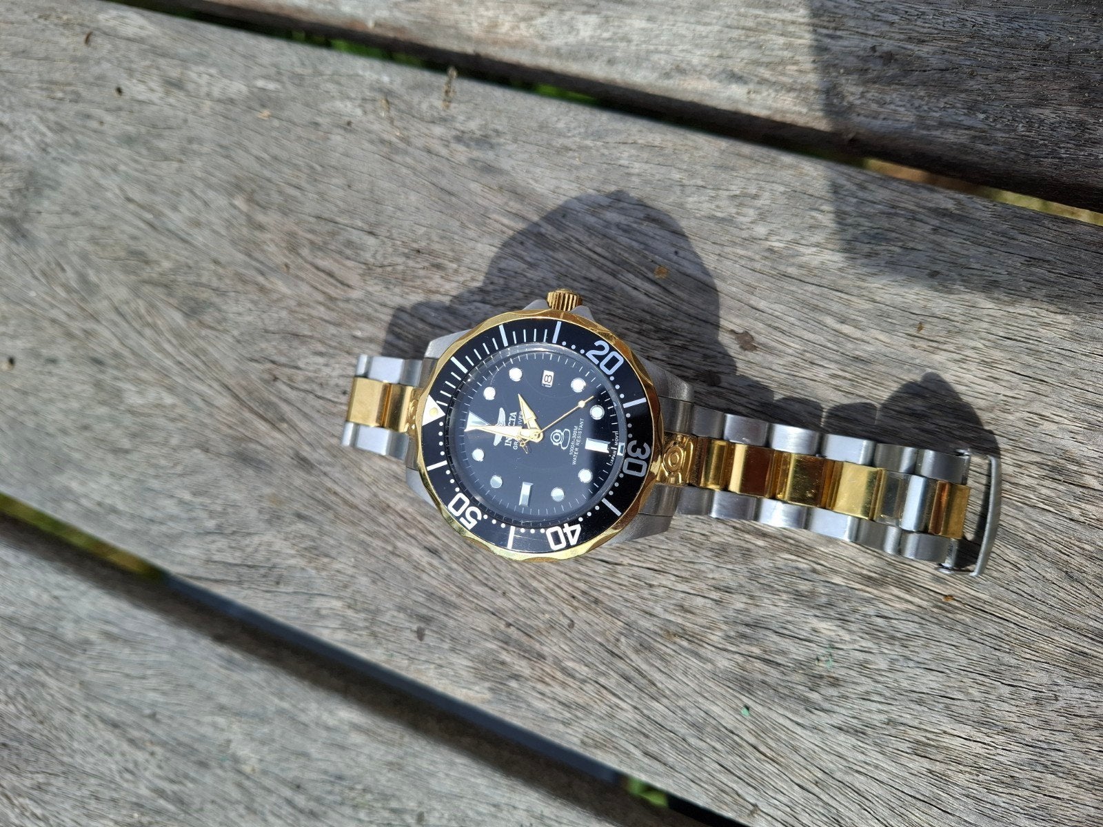 Invicta Grand Diver automatic, Handtassen en Accessoires, Horloges | Heren, Gebruikt, Polshorloge, Staal, Staal, Ophalen of Verzenden