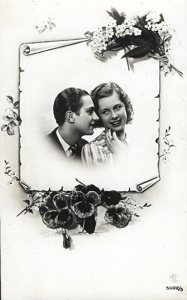 1934 - FRANKRIJK - Paris: Carte sentimentale, Verzamelen, Postkaarten | Themakaarten, Gelopen, 1920 tot 1940, Overige thema's