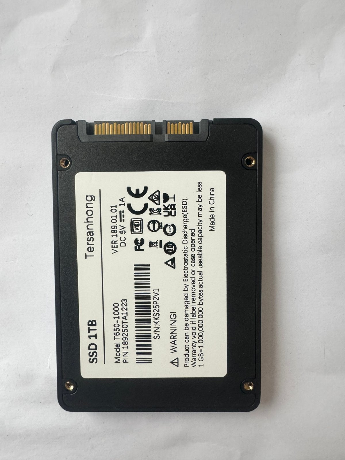 1TB SSD, Computers en Software, Harde schijven, Ophalen, Zo goed als nieuw, Desktop, SSD