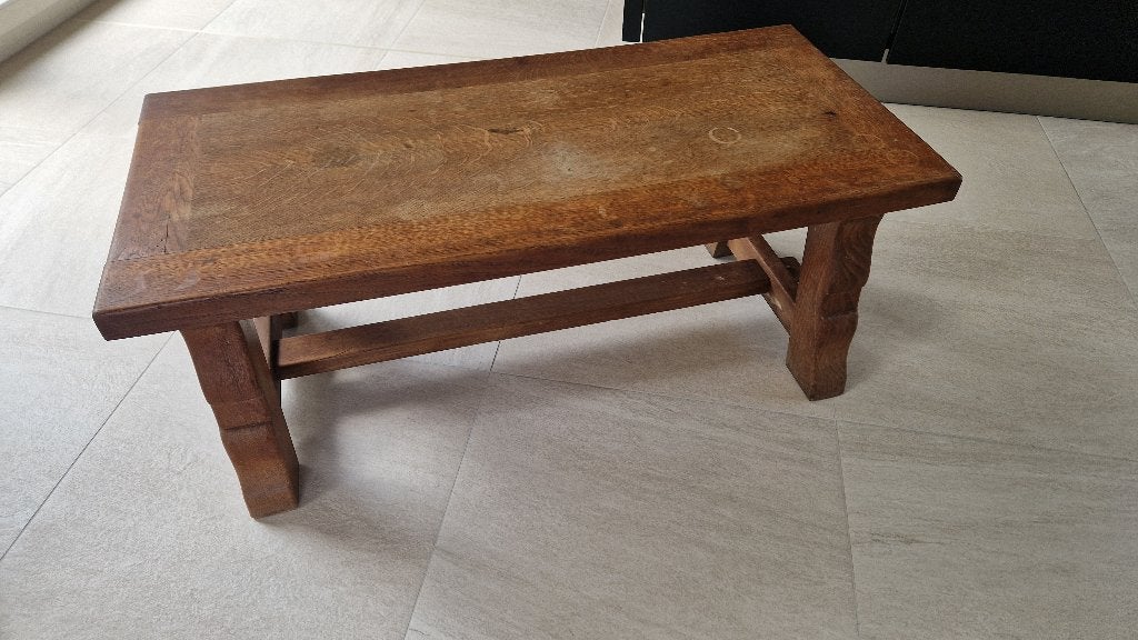 Salontafel in massief eik, Huis en Inrichting, Ophalen, Gebruikt, 50 tot 100 cm, Eikenhout