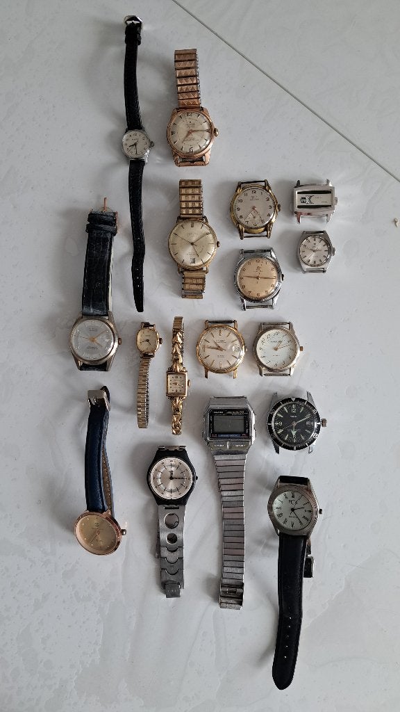 Set van 17 oude horloges/Breitling, Tissot, Alpina..., Ophalen, Breitling