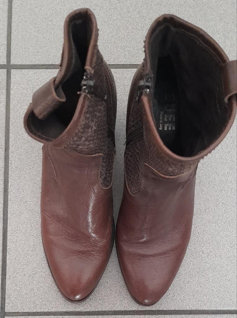 Vera Gomma leren enkellaarzen – Made in Italy, Vêtements | Femmes, Chaussures, Enlèvement, Brun, Boots et Botinnes