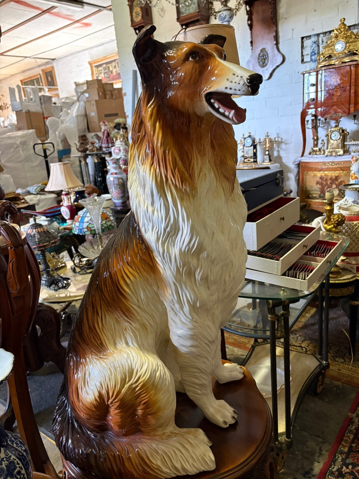 Porseleinen beeld van een ruwharige Collie (Lassie-hond), Ophalen