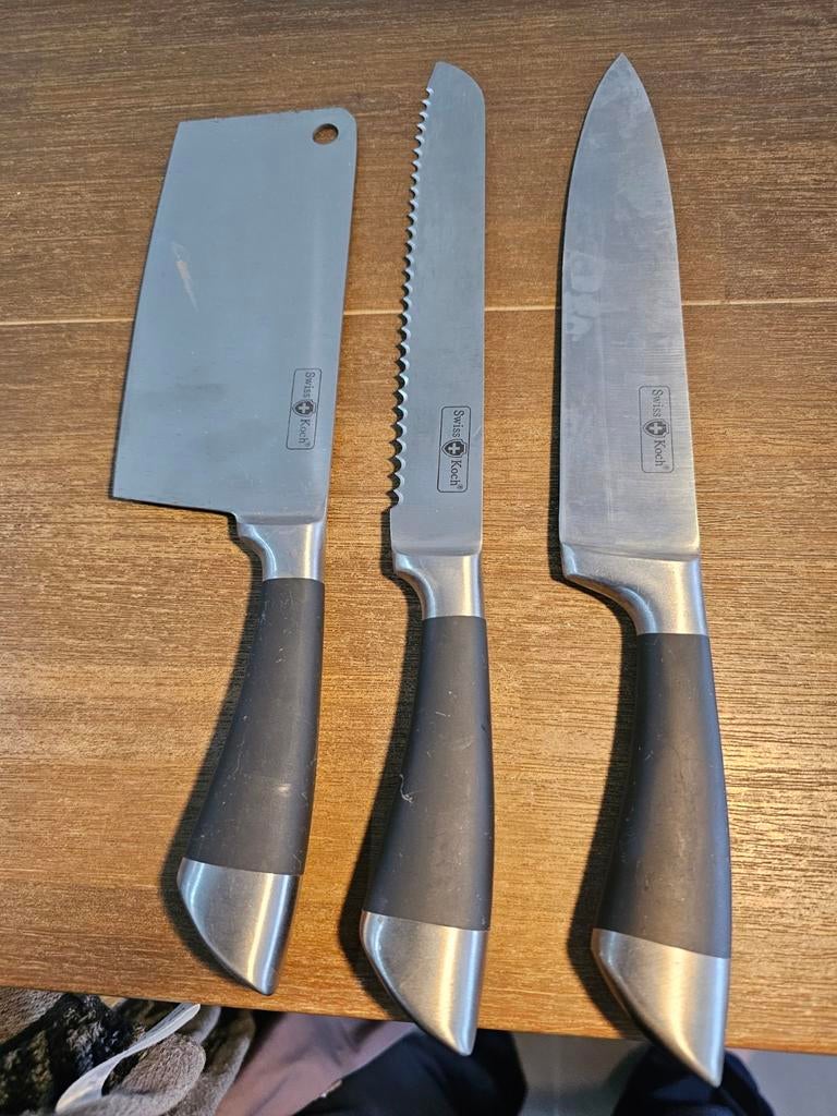 Keuken messen  nog nieuw  swiss koch, Huis en Inrichting, Ophalen, Zo goed als nieuw, Los bestek, Inox of Chroom