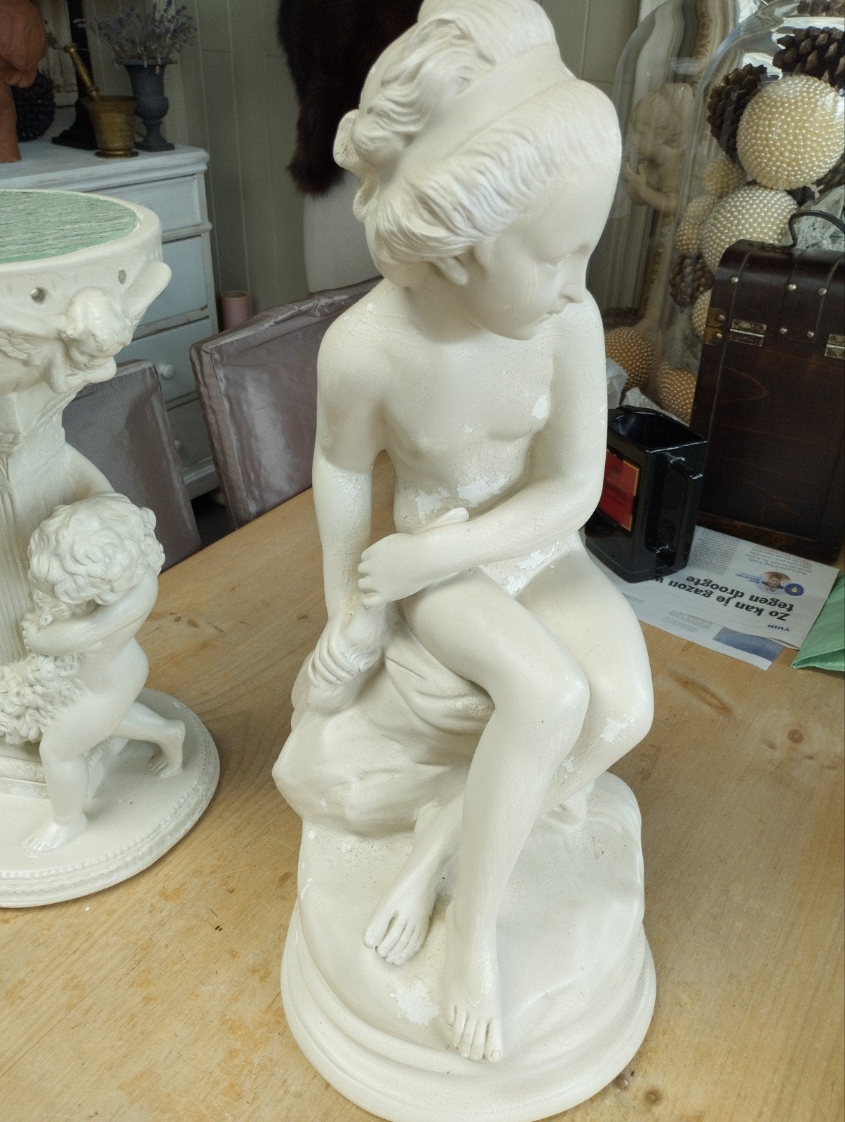 statue en plâtre sur un piédestal, Jardin & Terrasse, Enlèvement
