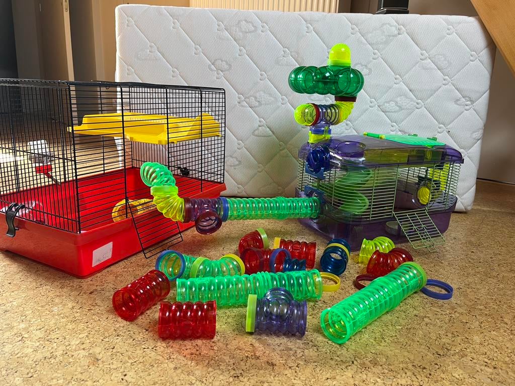 Hamsterkoten en toebehoren, Animaux & Accessoires, Rongeurs & Lapins | Cages & Clapiers, Comme neuf, Cage, 60 à 90 cm, 75 à 110 cm