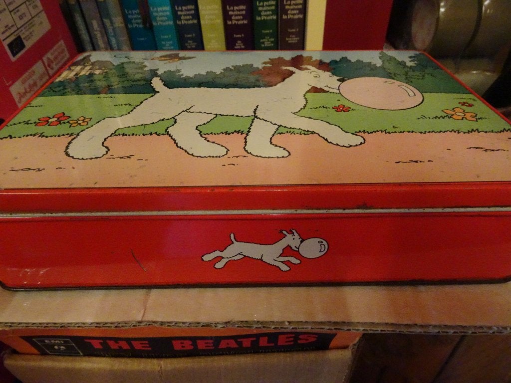 Boite métallique Tintin - Milou - Bubble Gum, Enlèvement ou Envoi, Tintin, Utilisé, Ustensile