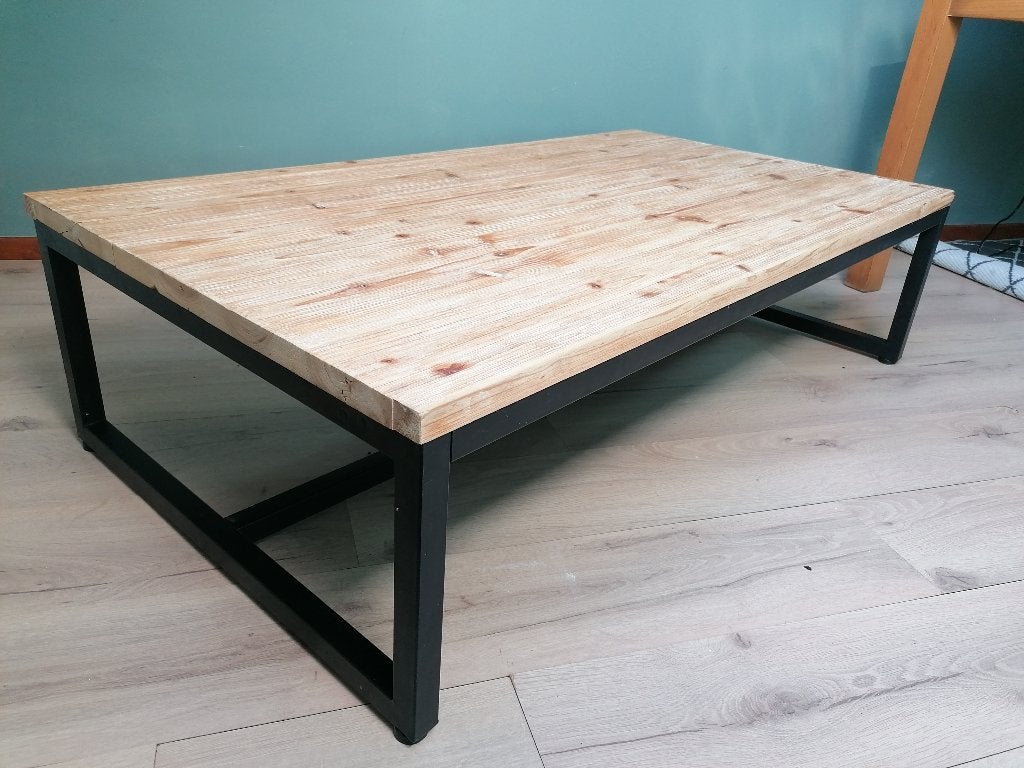 Table basse de salon style industrielle, Neuf, 100 à 150 cm, Enlèvement, 50 à 100 cm