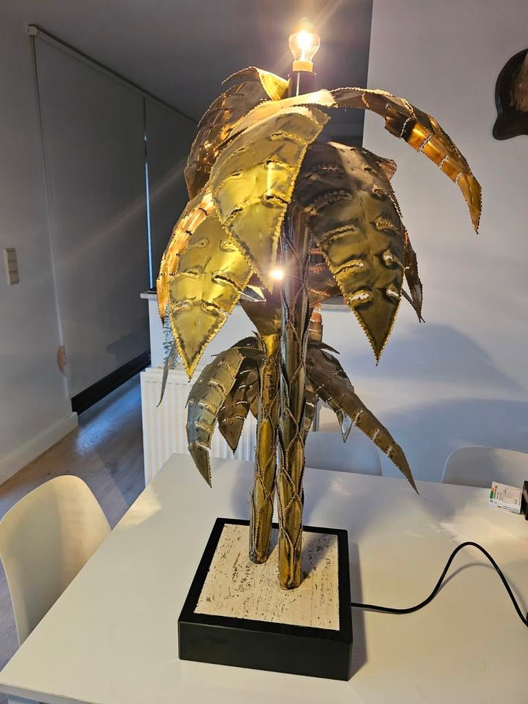 palmvloerlamp,  vintage koperen palmlamp - palmlamp hollywoo, Ophalen