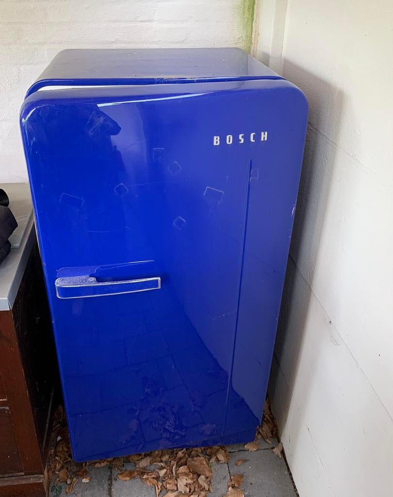 Retro bosch koelkast blauw, Ophalen, 120 tot 140 cm, Niet werkend, 45 tot 60 cm