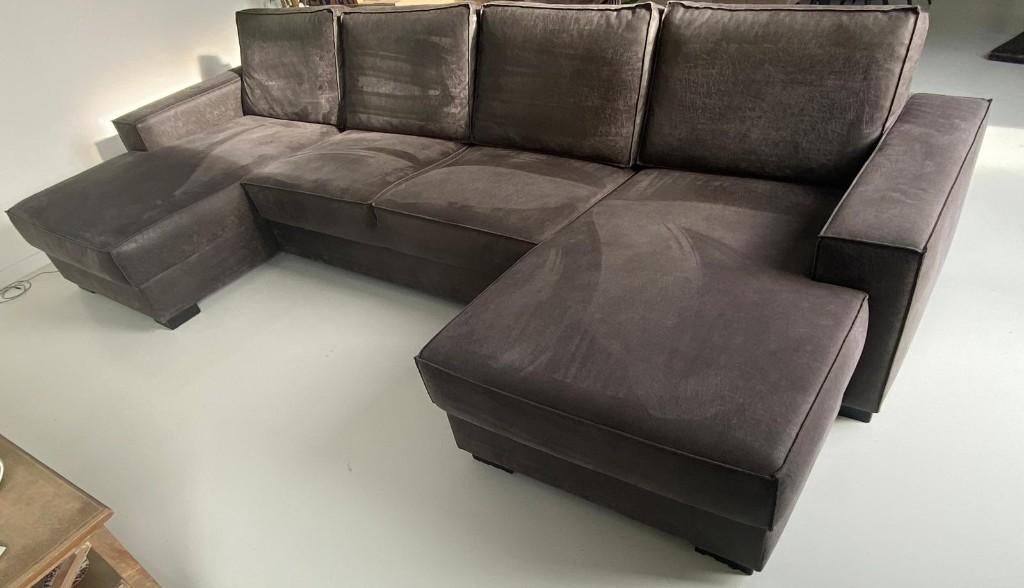 Siège en cuir - couleur Granite noir, Maison & Meubles, 150 cm ou plus, 300 cm ou plus, Comme neuf, Enlèvement