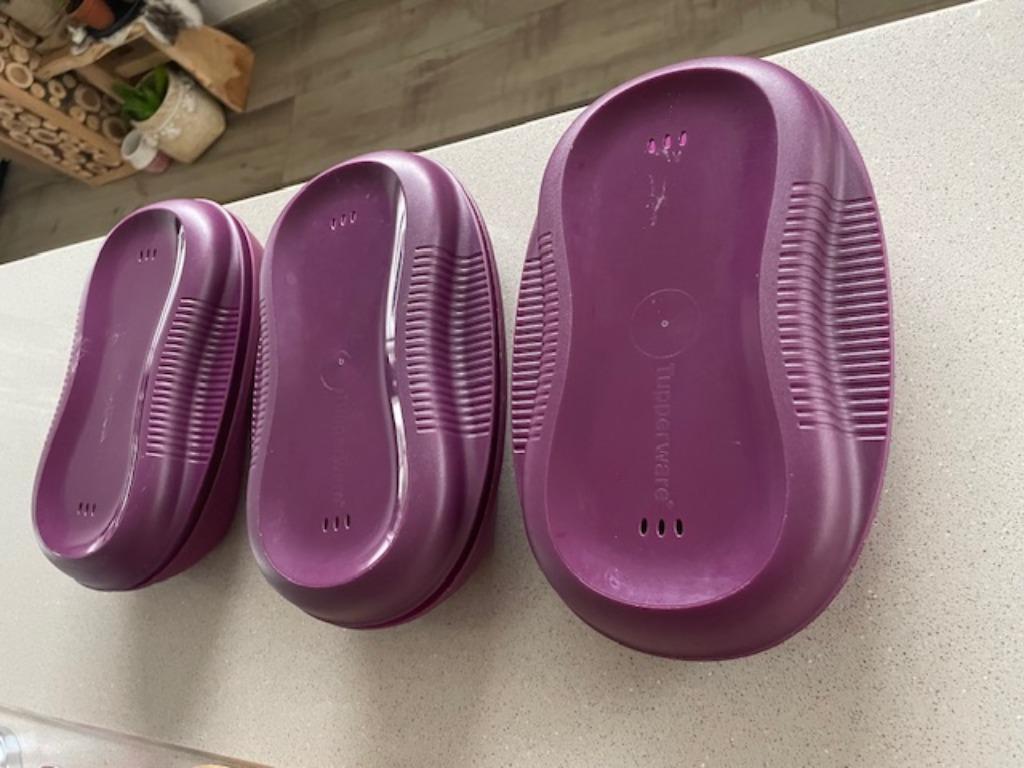 Tupperware omeletmaker  3 stuks, Ophalen of Verzenden, Zo goed als nieuw, Paars, Schaal