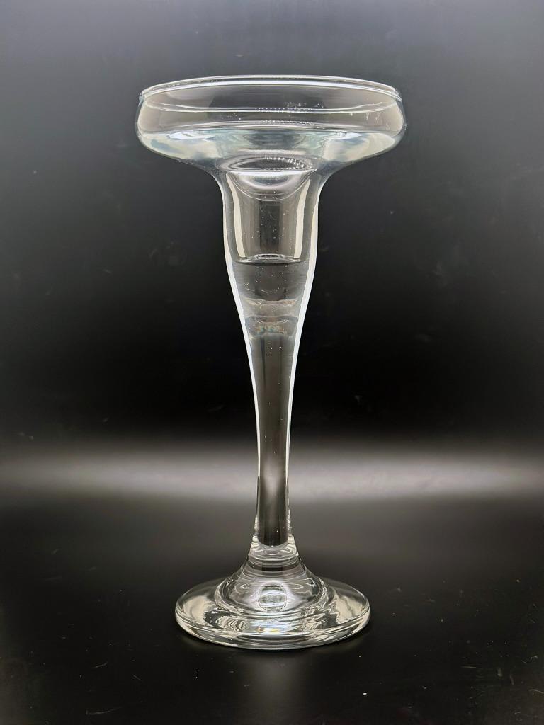 Glazen kandelaar op voetstuk, Ophalen of Verzenden, Glas