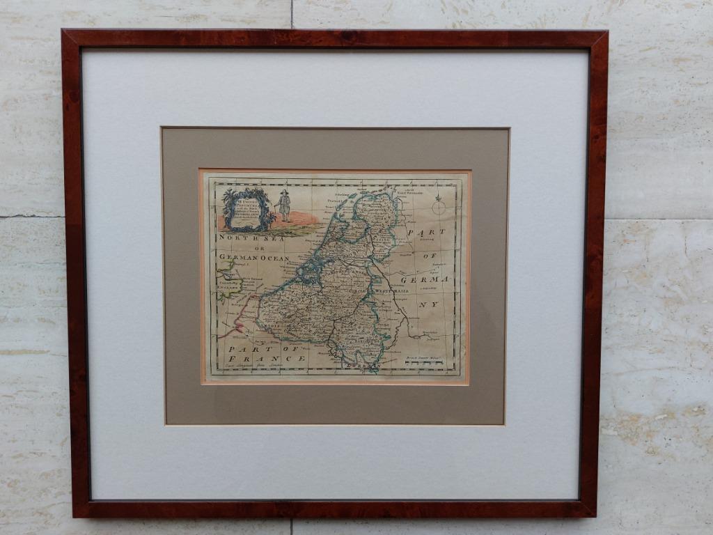 Verenigde Nederlanden Zeven Provinciën 18de eeuwse landkaart, Livres, Atlas & Cartes géographiques, Enlèvement ou Envoi, Comme neuf
