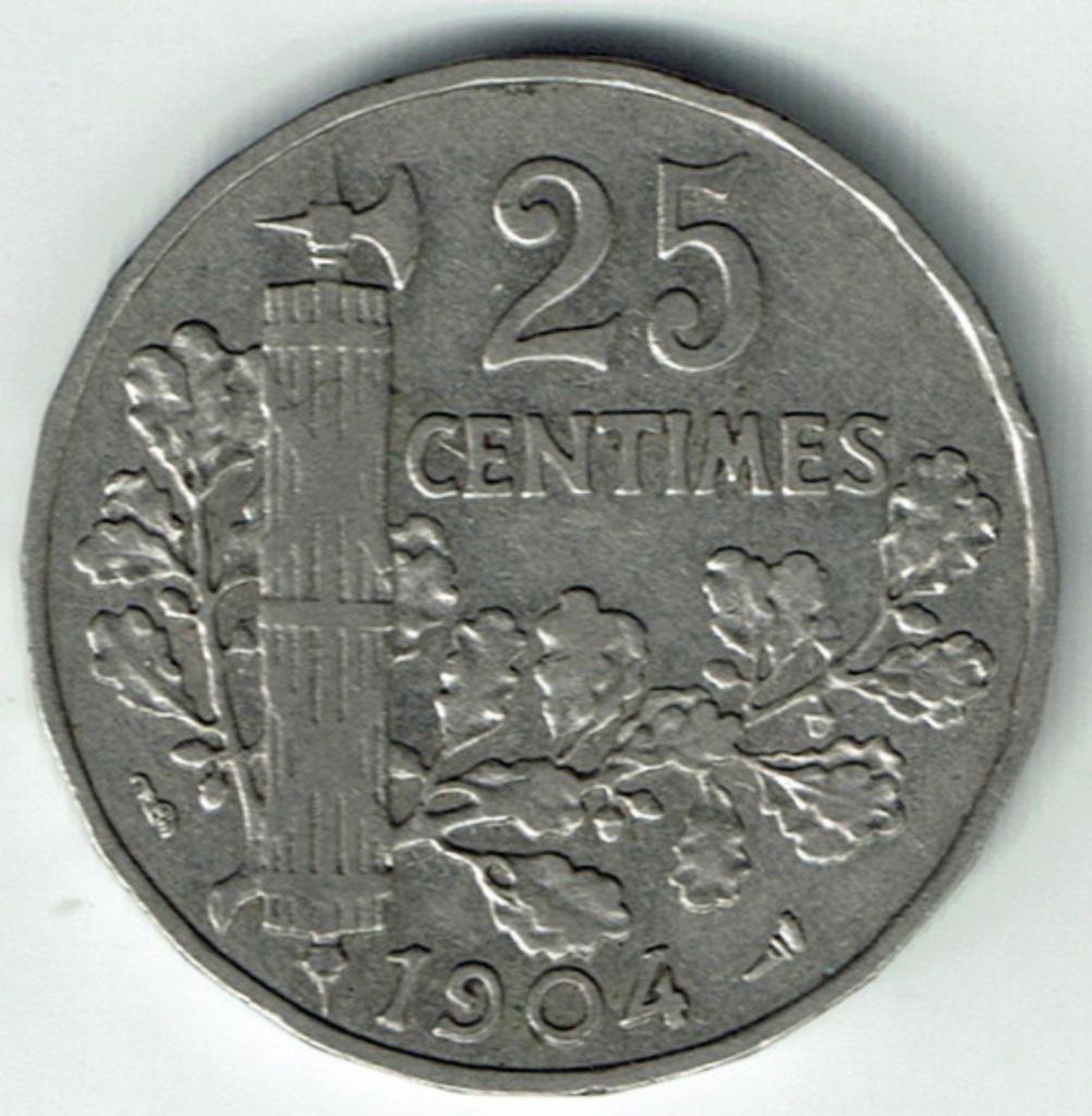 25 centimes 1904 France, Envoi, France, Monnaie en vrac