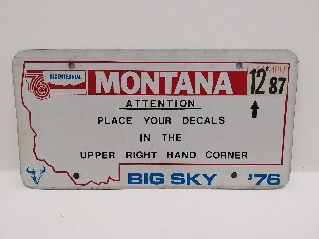 License Plate Sample Motor Vehicle Department Montana U.S.A., Ophalen of Verzenden