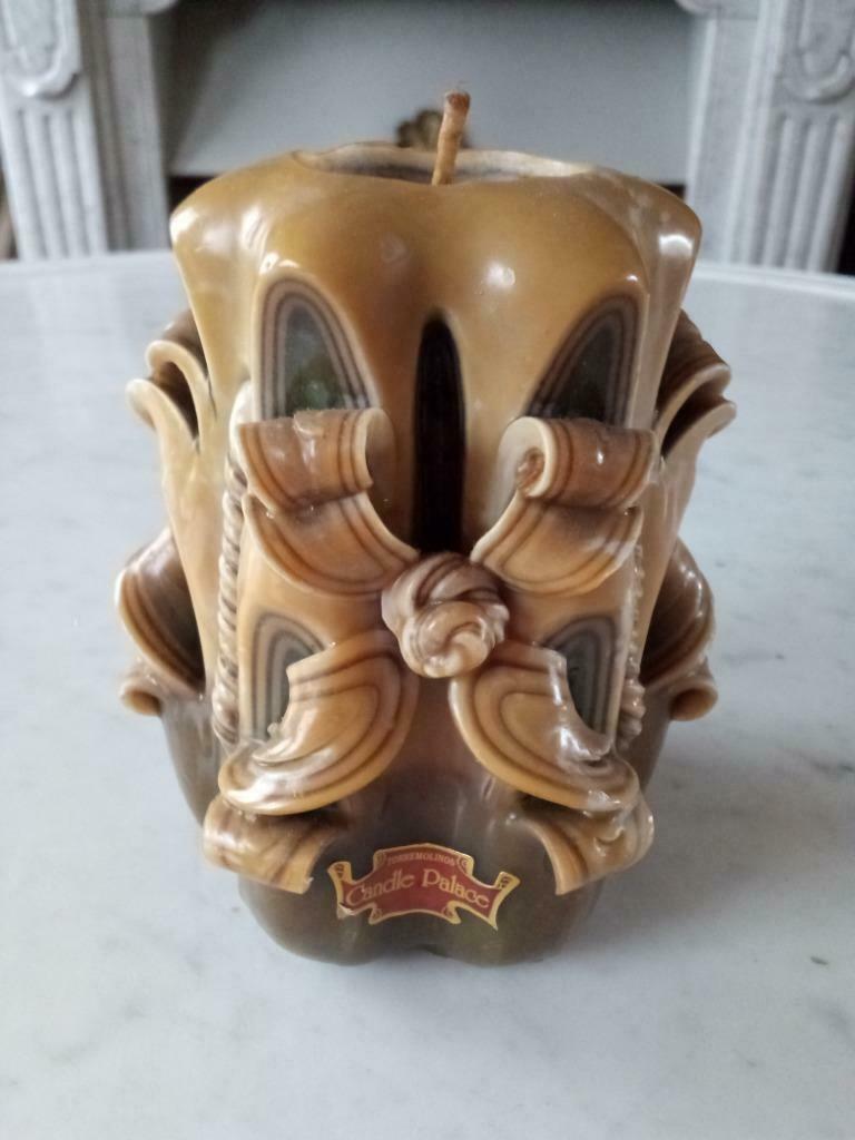 Handgemaakte kaars Torremolinos Candle Palace 8 cm diameter,, Overige materialen, Nieuw, Ophalen of Verzenden, Crème