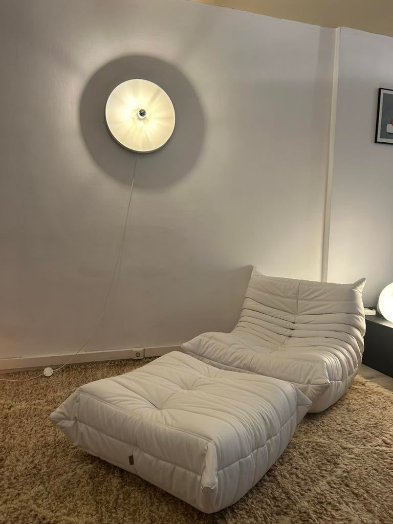 Ligne roset togo in wit leder, Huis en Inrichting, Ophalen, Gebruikt