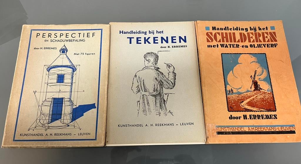Reeks antieke tekenboekjes H. Erremes, Hobby en Vrije tijd, Ophalen of Verzenden, Gebruikt, Olieverf