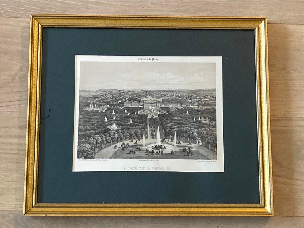 4 gravures : Versailles, St Cloud, Tuileries, Boulogne,