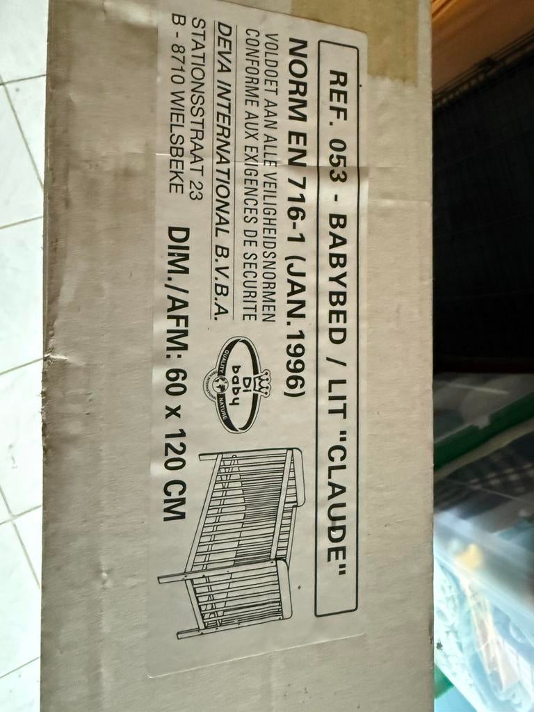 Lit bébé en bois 60x120 – Di Baby “Claude”, Enlèvement, Utilisé, Lit