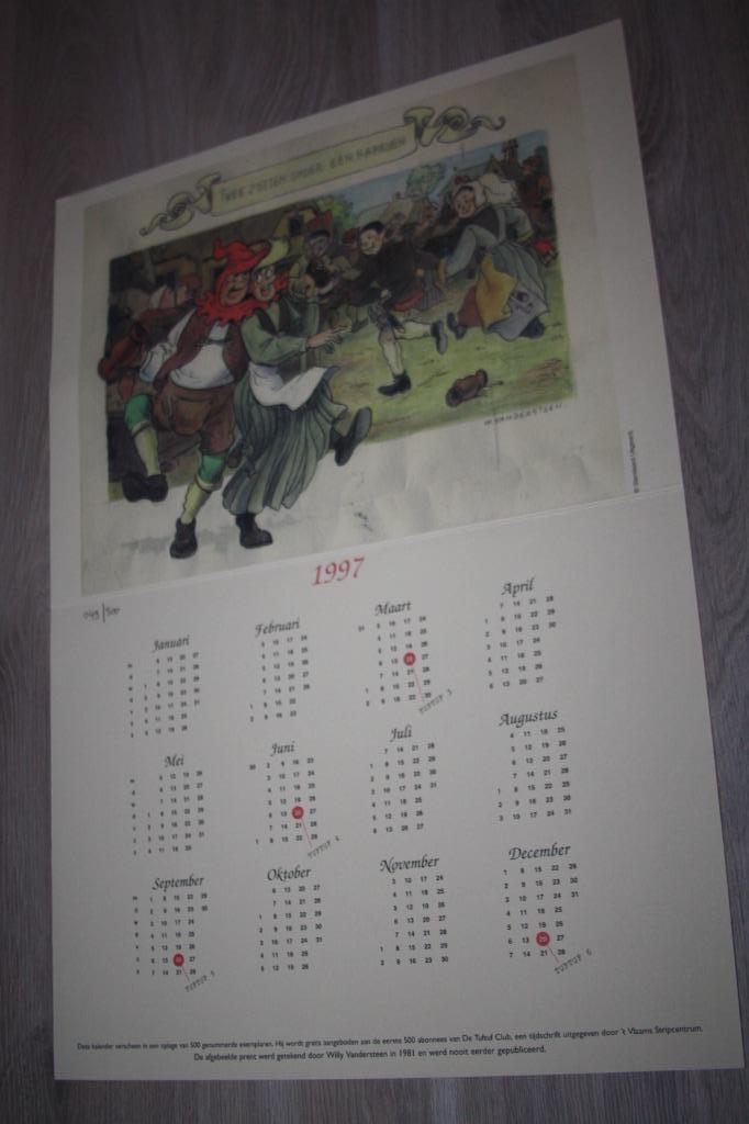 Kalender de Tustuf club 1997 nr 049/500 Suske en Wiske, Enlèvement ou Envoi, Bob et Bobette, Comme neuf, Ustensile