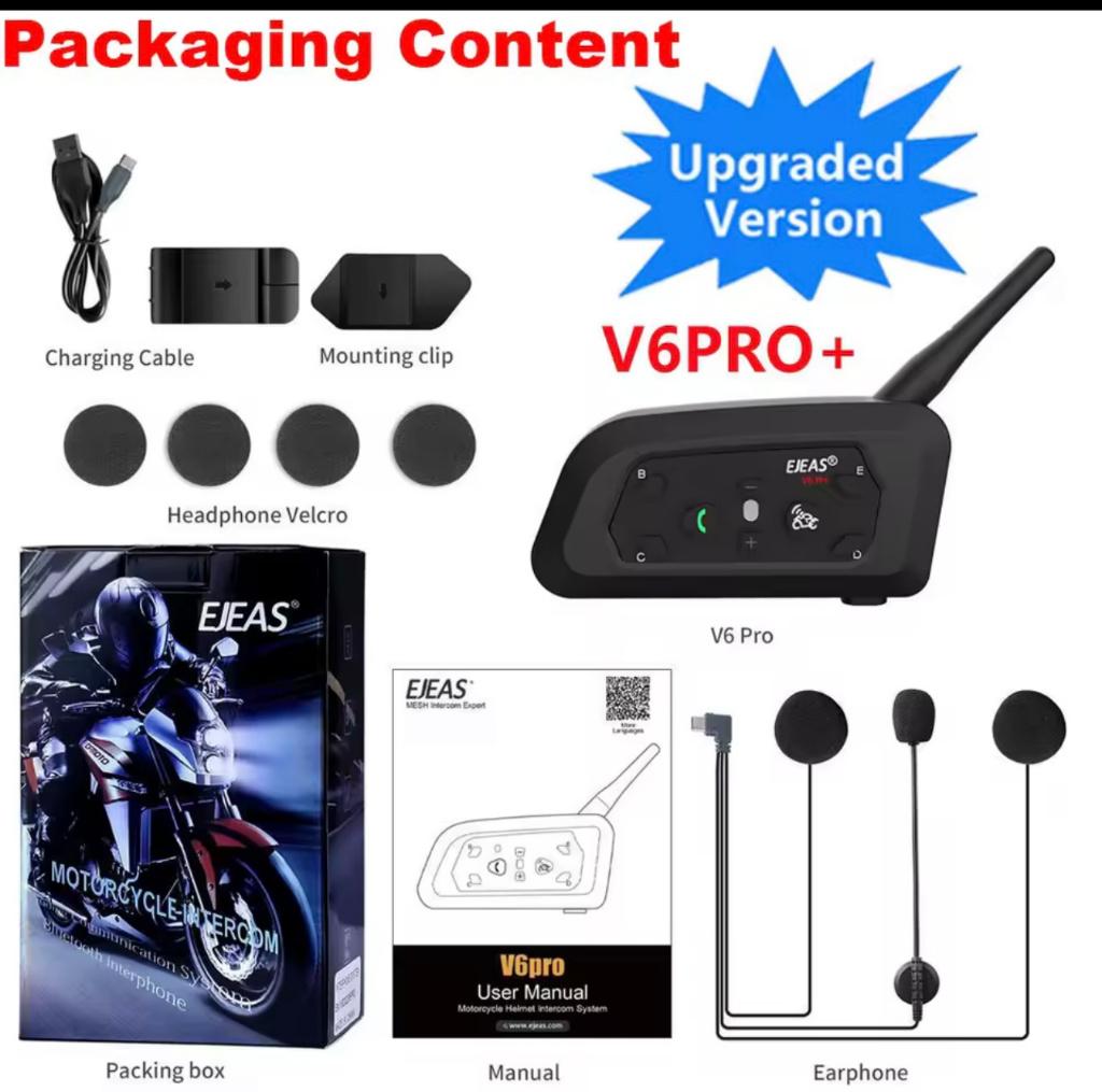 EJEAS V6 PRO Motor headset intercom bluetooth helm, Motos, Accessoires | Autre, Neuf, Enlèvement ou Envoi