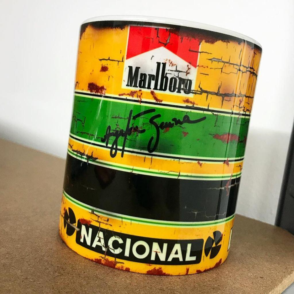 Ayrton Senna Helmet mok Vintage olie F1 Autosport NIEUW, Ophalen of Verzenden, Nieuw, Formule 1