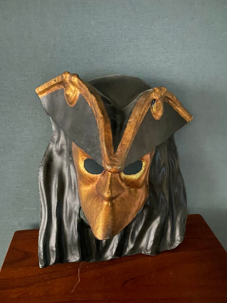 Venetiaans masker met tricorne – handgemaakt – decorstuk, Hobby en Vrije tijd, Feestartikelen, Gebruikt, Ophalen of Verzenden