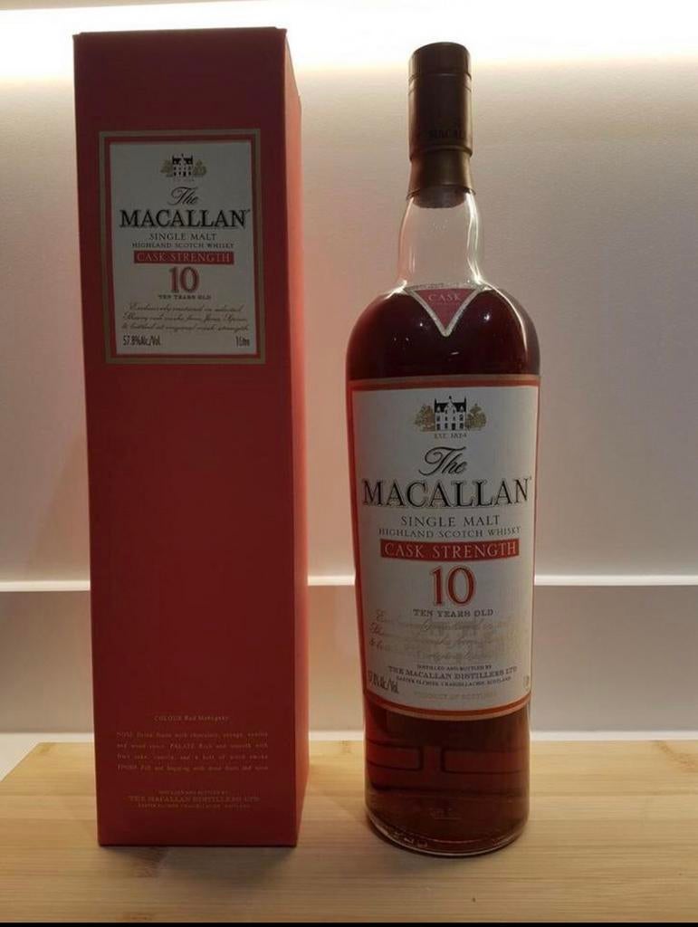 MACALLAN CASK STRENGTH 10 YEARS OLD WHISKY, Verzamelen, Wijnen, Zo goed als nieuw, Ophalen