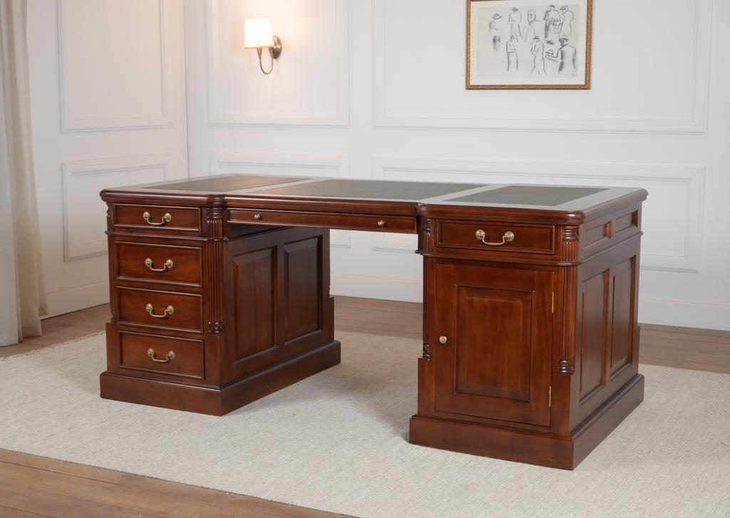 Klassiek Engels bureau 180x90 partnerdesk (NIEUW), Huis en Inrichting, Ophalen of Verzenden, Nieuw