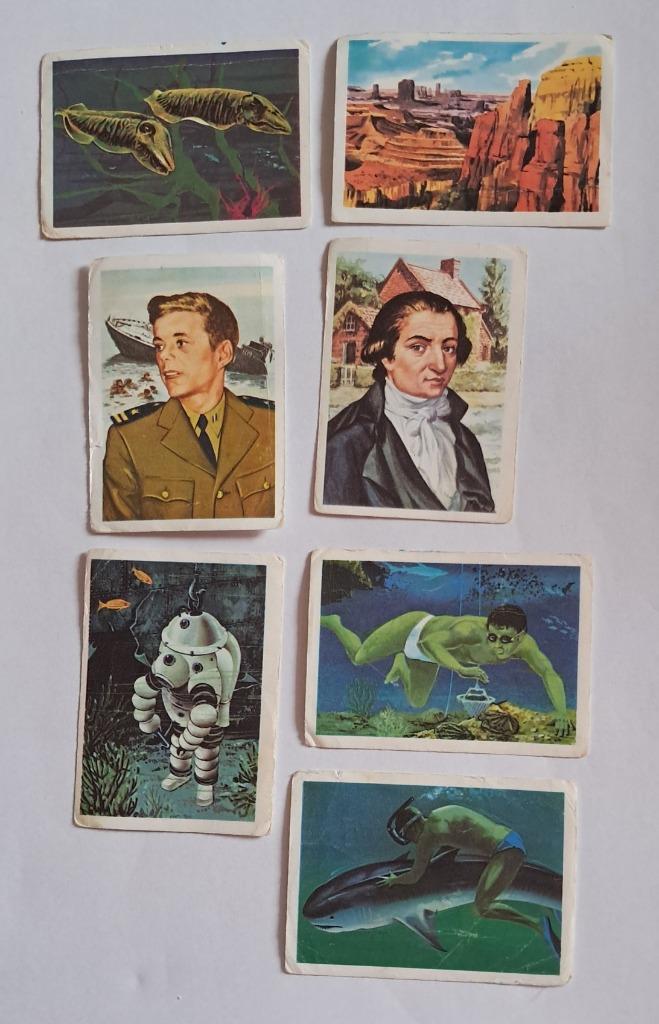 7 chromos-afbeeldingen Jacques Het grote raadsel oceanen, Ophalen of Verzenden