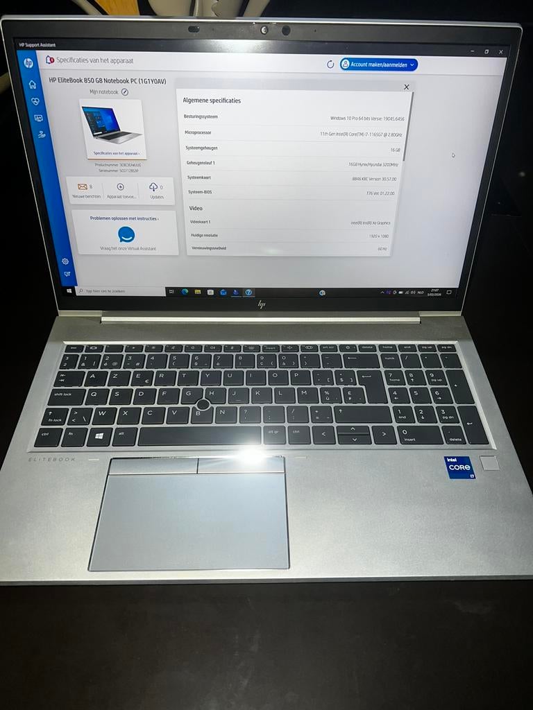 HP ELITEbook 850 - intel i7 - 16gb RAM, Computers en Software, Windows Laptops, Ophalen, Zo goed als nieuw