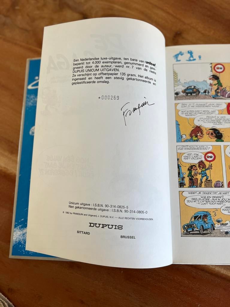 Genummer en getekend unicum uitgave n7, Eén stripboek, Ophalen of Verzenden, Zo goed als nieuw, Franquin