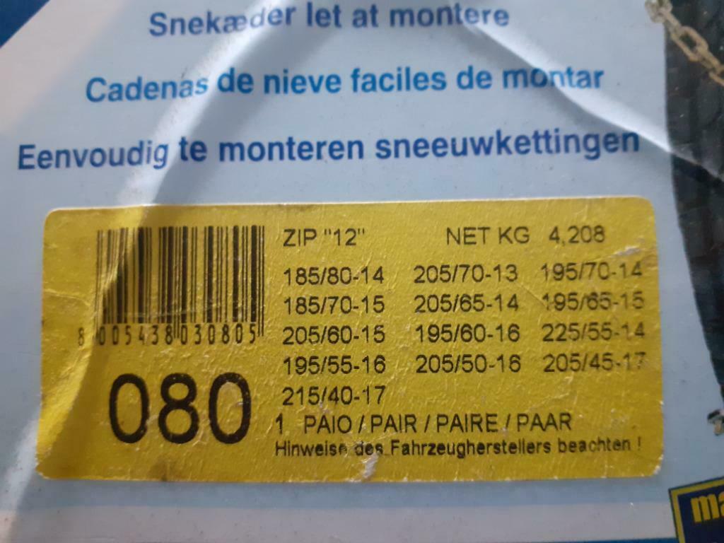 sneeuwkettingen, Ophalen of Verzenden, Zo goed als nieuw