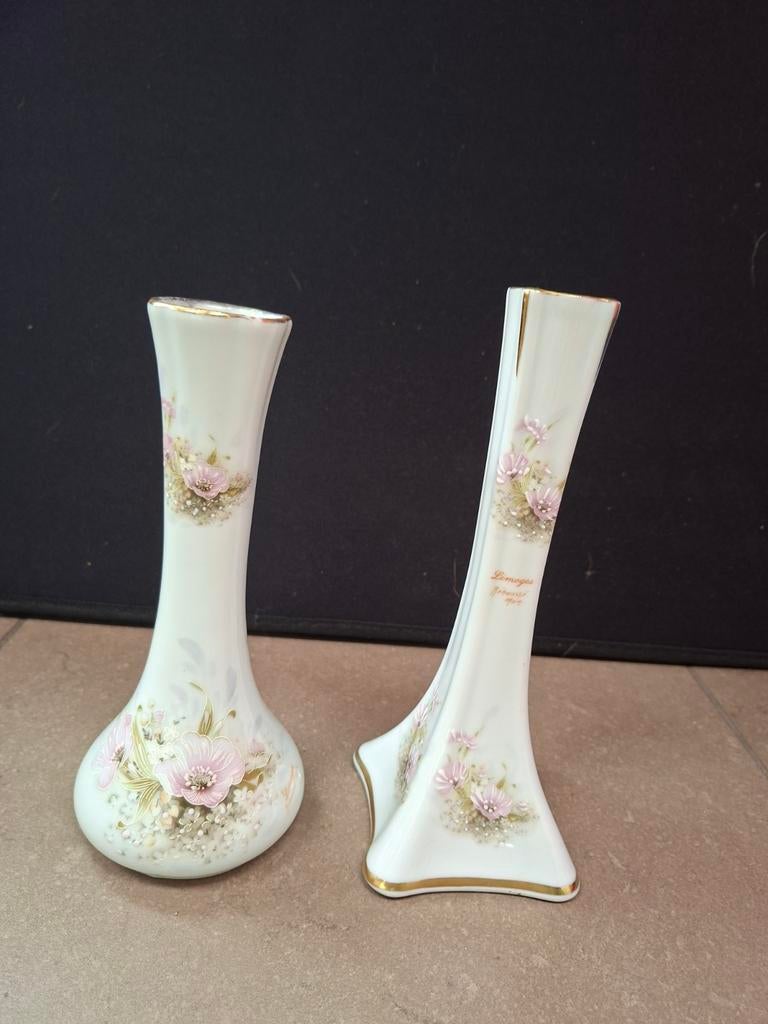 Vaas en kandelaar Limoges, Antiek en Kunst, Ophalen